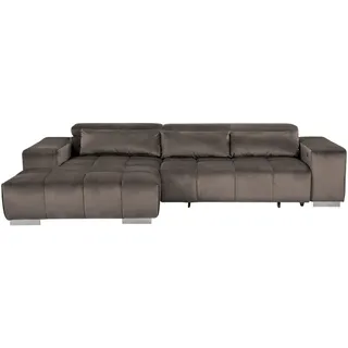 Livetastic Ecksofa , Silberfarben , Metall , Uni , Ottomane links, L-Form , 307x186 cm , Made in Eu , elektrischer Sitzvorzug , Wohnzimmer, Sofas & Couches, Wohnlandschaften, Ecksofas