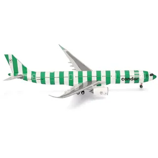 HERPA Modellflugzeug Condor Airbus A330-900 neo Island - D-ANRA, Miniatur im Maßstab 1:200, Sammlerstück, Modell mit Standfuß, Kunststoff, Weiß, Grün