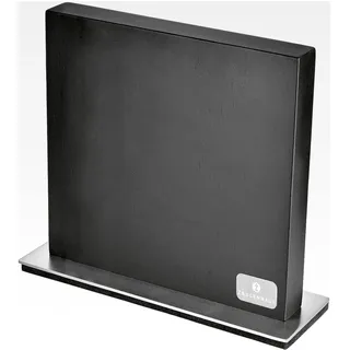 Magnetischer Messerblock, beidseitig, starker Magnet, massives schwarz lackiertes Gummibaumholz