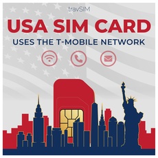 travSIM USA SIM Karte | 50GB Mobile Daten mit 4G/5G Geschwindigkeit | Unbegrenzte Nationale Anrufe & SMS für die USA | Gültig für 30 Tage
