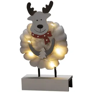 Konstsmide LED Holzsilhouette Elch mit Baumwolle 6 Dioden warmweiß