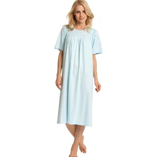 CALIDA Soft Cotton Kurzarm-Nachthemd, Länge 110cm Damen, aus 100% Baumwolle, mit sanft glänzender Satin-Paspelierung