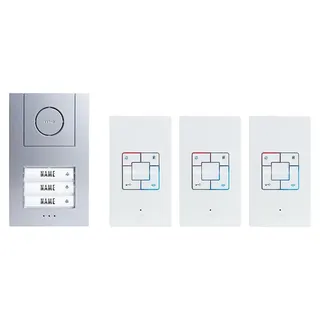 m-e ME AD ALU 4030 S - Audio-Tuersprechanlage Set 3-Familienhaus silber