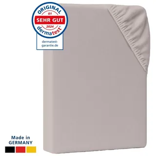 AM Qualitätsmatratzen Spannbettlaken Jersey 70 x 190 cm Taupe