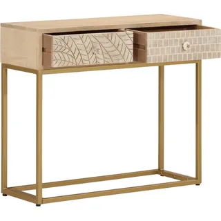 vidaXL Konsolentisch 90x30x76 cm Massivholz Mango und Eisen - Braun