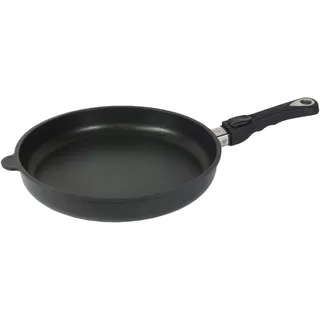 AMT Gastroguss Bratpfanne 32 cm Ø, 5 cm hoch, abnehmbarer Stiel, induktionsgeeignet, Lotan® Antihaft-Veredelung, Gusspfanne (Aluguss), AMZN-I-532-Z20B