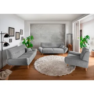 Home Affaire 3-2-1 Garnitur Polyester 3-Sitzer + 2-Sitzer + Sessel Grau