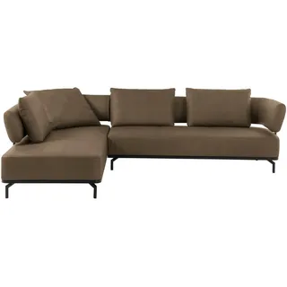 Dieter Knoll Ecksofa , Braun , Metall , Echtleder , Longlife-Leder , Füllung: Polyurethan (Pur) , Ottomane links, L-Form , 302x237 cm , Typenauswahl, Lederauswahl, Stoffauswahl, seitenverkehrt erhältlich, Hocker erhältlich, Rücken echt, individuell planbar , Wohnzimmer, Sofas & Couches, Wohnlandschaften, Ecksofas