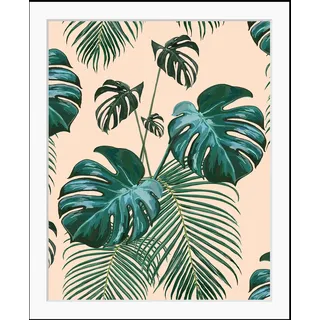 queence Bild »Alecksa« Blätter   Kunst   Pflanzen   Pflanzenbilder HD Premium Poster-Druck inkl. Holzrahmen, grün