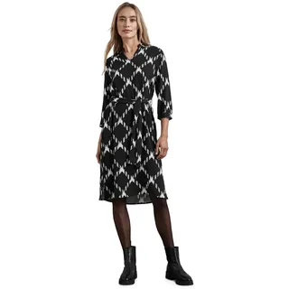 Street One Viskose-Kleid mit Hemdkragen, Schwarz,40