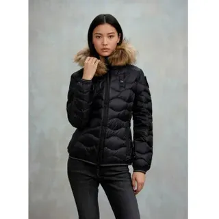 Blauer für Damen. 25WBLDC03096 Jacke mit Pelzbesatz Aldie schwarz (L), Lässig, Nylon