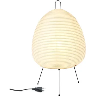 Leikurvo Reispapier Lampenschirm, Papier Tischlampe Weiß Nachttischlampe Stehlampe Tischleuchte Lampenschirm mit E27 Fassung, Schalten und Glühbirne, Hängelampe Ersatzlampenschirme 1.5m kabel, H 47cm
