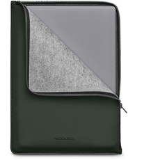 Woolnut Matte PU Folio Zipper Sleeve Case Hülle Tasche für for 14 Zoll MacBook Pro / 13 Zoll MacBook Pro & Air - Grün