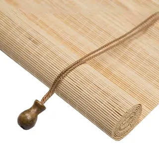 NEXOPKSVCR Bambus jalousien innen ohne Bohren,Bambus Rollo aussenbereich 90 100 110 120 150 160cm breit Natur,Bambus raffrollo weiß,sichtschutz Rollo Fenster Sonnenschutz für Terrasse Balkon(Natural)