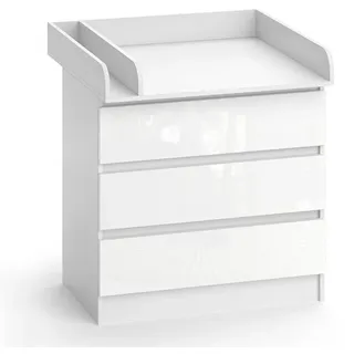 Vicco Wickelkommode Emma Weiß 80 x 85.4 cm mit 3 Schubladen , Holzwerkstoff , 80x87x76 cm , Babymöbel & Kindermöbel, Babyzimmer, Wickelkommoden & Zubehör, Wickelkommoden
