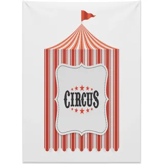 Abakuhaus Festlich Wandteppich, Zirkuszelt Fahnenmast aus Weiches Mikrofaser Stoff Kein Verblassen Klare Farben Waschbar, 110 x 150 cm, Anthrazit grau Orange