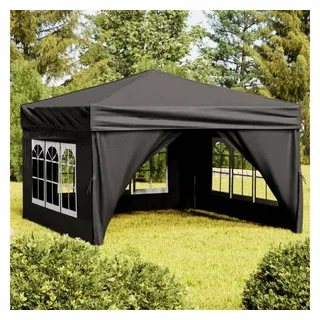 Partyzelt Faltbar mit Seitenwänden Schwarz 3 x 3 m