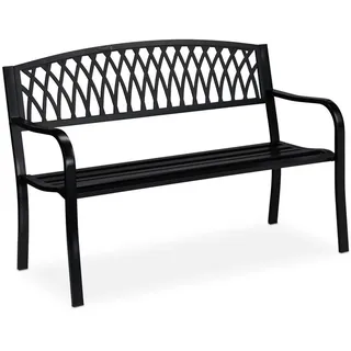 Relaxdays Gartenbank 130 x 87 x 127 cm Schwarz