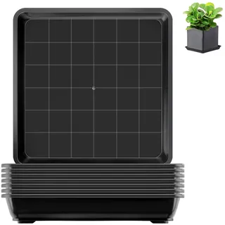8 Stück Blumentopf Untersetzer Eckig 15x15cm Quadratische Untersetzer Blumentopf Schwarz Blumenuntersetzer Pflanzschale Eckig Flach Kunststoff Pflanzen Untersetzer für Outdoor Indoor Pflanzkübel