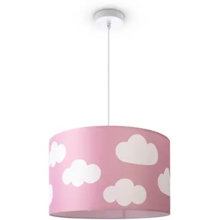 Paco Home Pendelleuchte Hugo Pd1 Cos 342 , Rosa , Metall , E27 , 45.5x27x45.5 cm , Lampen & Leuchten, Kinderzimmerlampen