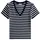 V-Neck Kurzarm-T-Shirt Blau/Weiß XL
