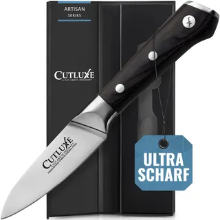 Cutluxe Küchenmesser Klein 9cm – Spickmesser Gemüsemesser Obstmesser Schälmesser Kochmesser – Ergonomisches Design & Extrem Scharf – Artisan Series