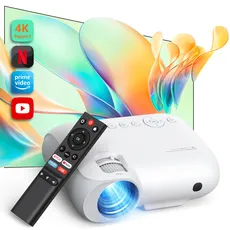 YOTON Beamer 4K【Offizielles Netflix/Dolby Audio】 15000 Lux Full HD 1080P Beamer, Y9 WiFi Bluetooth 5.2 Projektor, Video Beamer für Heimkino/Handy/TV Stick/Android/iOS/PS5 Projektor mit Tasche