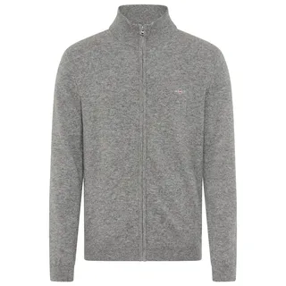 Gant Strickjacke »EXTRAFINE LAMBSWOOL ZIP CARDIGAN« mit Logostickerei
