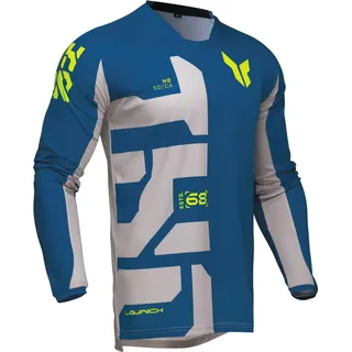Thor Launchmode Forge, Trikot - Blau/Grau/Neon-Gelb - L
