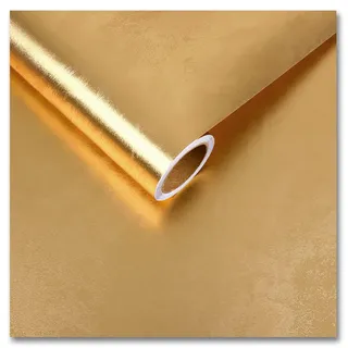 CRE8TIVE Gold Metallfolie Textur Tapete Selbstklebend Küche 30 x 200cm Metallisch Klebefolie Möbel Hitzebeständige Folie für Möbel Badezimmer Wasserfest Tapete Kühlschrank Schubladen Geschirrspüler