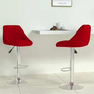 The Living Store Barhocker 2 Stk. Weinrot Samt - Rot