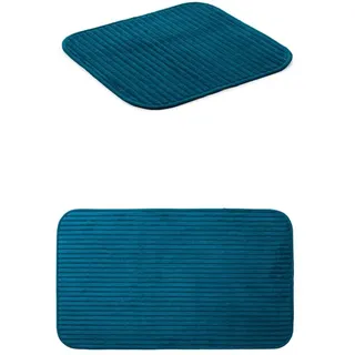 Gözze Badteppich Berlin 2er Set, 50x45 cm + 50x70 cm, Farbe: Petrol