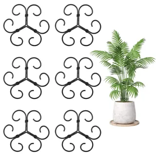 6 Stück Pflanzenstütze aus Metall, Stabiler Pflanzenständer(Schwarz) | Wiederverwendbar Rankhilfe Monstera für Zimmerpflanzen, Blumenhalter und Staudenhalter für Blumen, Rosen, Tomaten
