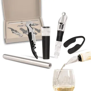 bremermann Wein-Set 5-tlg, Geschenk-Set für Weißwein, Sommelier-Set