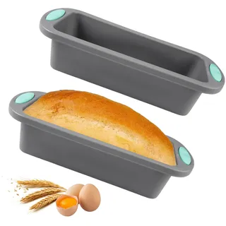 2 Stück Rechteckig Silikon Brotbackform, Kuchenform Kastenbackform