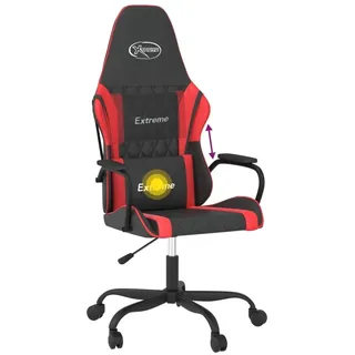 vidaXL Gaming-Stuhl mit Massagefunktion Schwarz und Rot Kunstleder - Rot