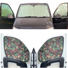 Thermo-Jalousien Kombatibel Mit Vauxhall Combo E (2018-Date)(Komplettset SWB + Heckklappe mit zu öffnendem Fenster) Rückenfarbe in Tarnfarbe, Reversibel und Thermisch