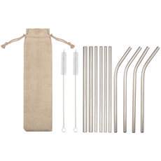 Reusable Stainless Steel Straws, Drinking Straws with Cleaning Brushes, Environmentally Friendly, Non-toxic, Washable, Ideal for Cocktails, Coffee, Iced Tea, Etc (13)