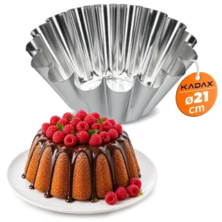 KADAX Gugelhupfform, Kuchenform aus verzinktem Blech, Hohe gewellte Backform