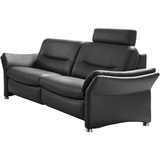 Hukla Couch Leder 3-Sitzer Schwarz