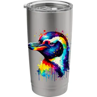 Splash Art Pinguin Pinguine Doppelwandiger Edelstahl-Thermobecher
