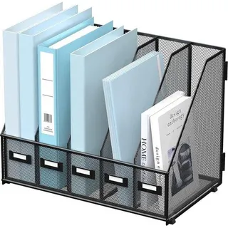 Schreibtisch-Organizer 5 Fächer Metall Raumsparend - Schwarz