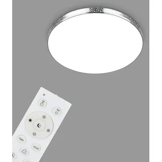 Briloner LED Bad Deckenleuchte Glitzereffekt 355x65 mm Chrom
