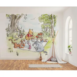 KOMAR Vlies Fototapete Disney Winnie the Pooh Nice for Picnics bunt,