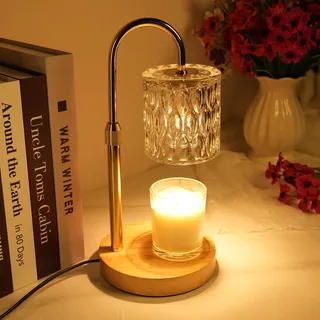 Candle Warmer Lamp, Kerzenwärme Lampe mit Timer und Henverstellbar, Geburtstagsgeschenk für Frauen/Mama, Einweihungsgeschenk für Neue Wohnungen (Transparent)