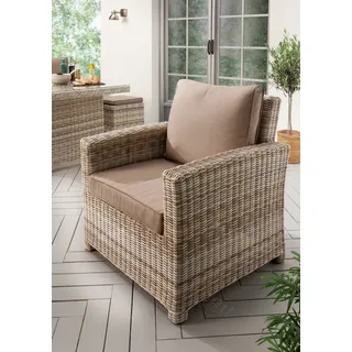 Destiny Loungesessel »ALCUDIA« Aluminium, Polyrattan, inkl. Auflagen, beige