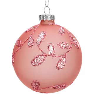 SIKORA Highlights 4er Set ausgefallene Christbaumkugeln aus Glas Rosa besondere Weihnachtskugel Christbaumschmuck, Farbe | Modell:Modell Paris rosa, Höhe in cm:8 cm