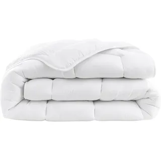 Abeil 15000000530 Steppdecke, Bezug Bio-Baumwolle – Füllung 100% Polyester Cyclafill, Weiß, 220 x 240 cm