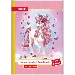 ROTH Hausaufgabenheft Einhorn Beauty Klipp & Klar liniert DIN A5 ohne Rand, 96 Blatt, 1 St.