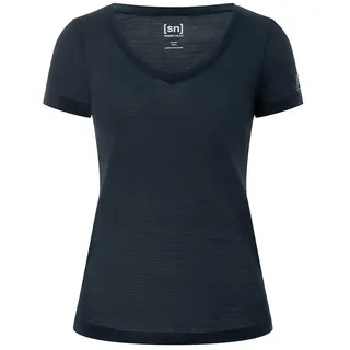 super.natural Sierra140 V Neck Kurzarm-t-shirt - Blueberry - XL